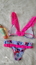 Cargar imagen en el visor de la galería, Vestido de Baño Fucsia Moño Atrás
