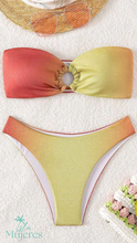Cargar imagen en el visor de la galería, Vestido de Baño Verde/Naranja Brillante
