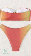 Cargar imagen en el visor de la galería, Vestido de Baño Verde/Naranja Brillante
