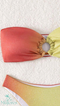 Cargar imagen en el visor de la galería, Vestido de Baño Verde/Naranja Brillante
