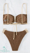 Cargar imagen en el visor de la galería, Vestido de Baño Café Tiras Beige
