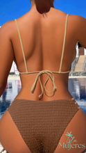 Cargar imagen en el visor de la galería, Vestido de Baño Café Tiras Beige
