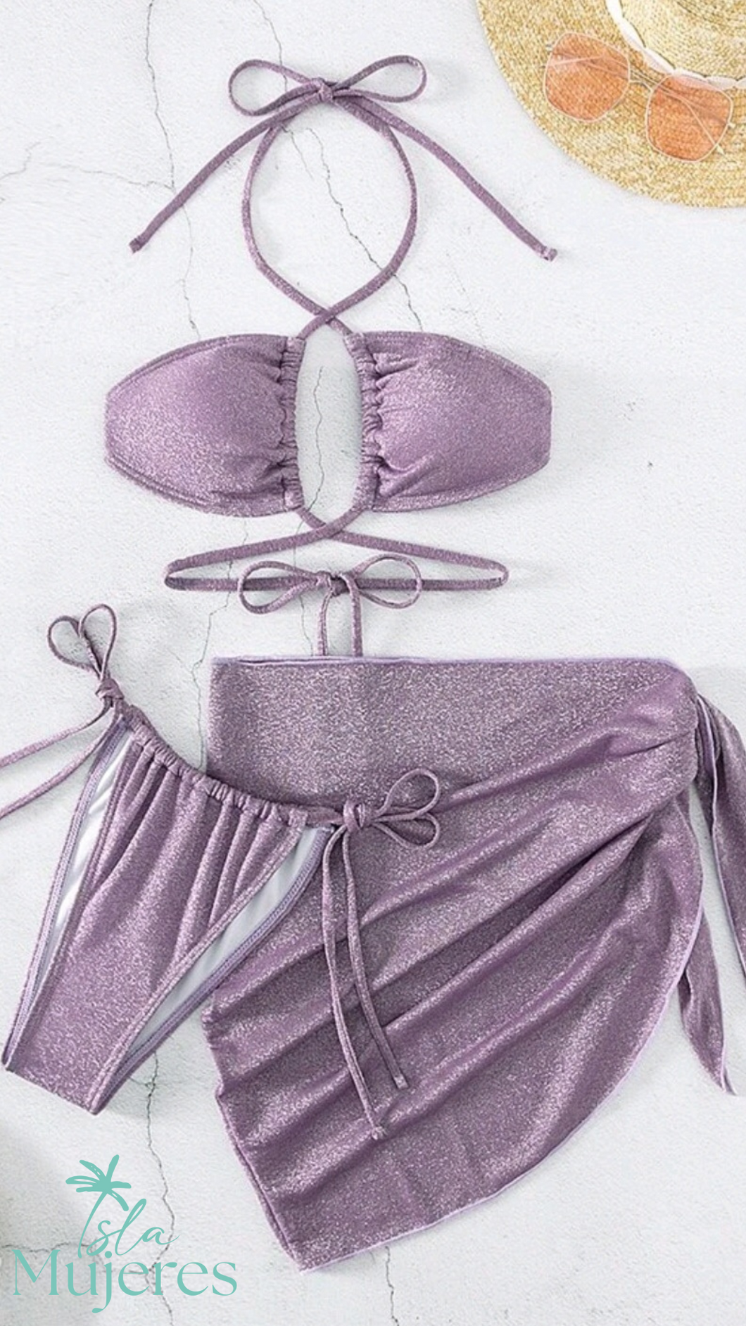 Vestido de Baño Lila Brillante