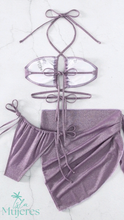 Cargar imagen en el visor de la galería, Vestido de Baño Lila Brillante
