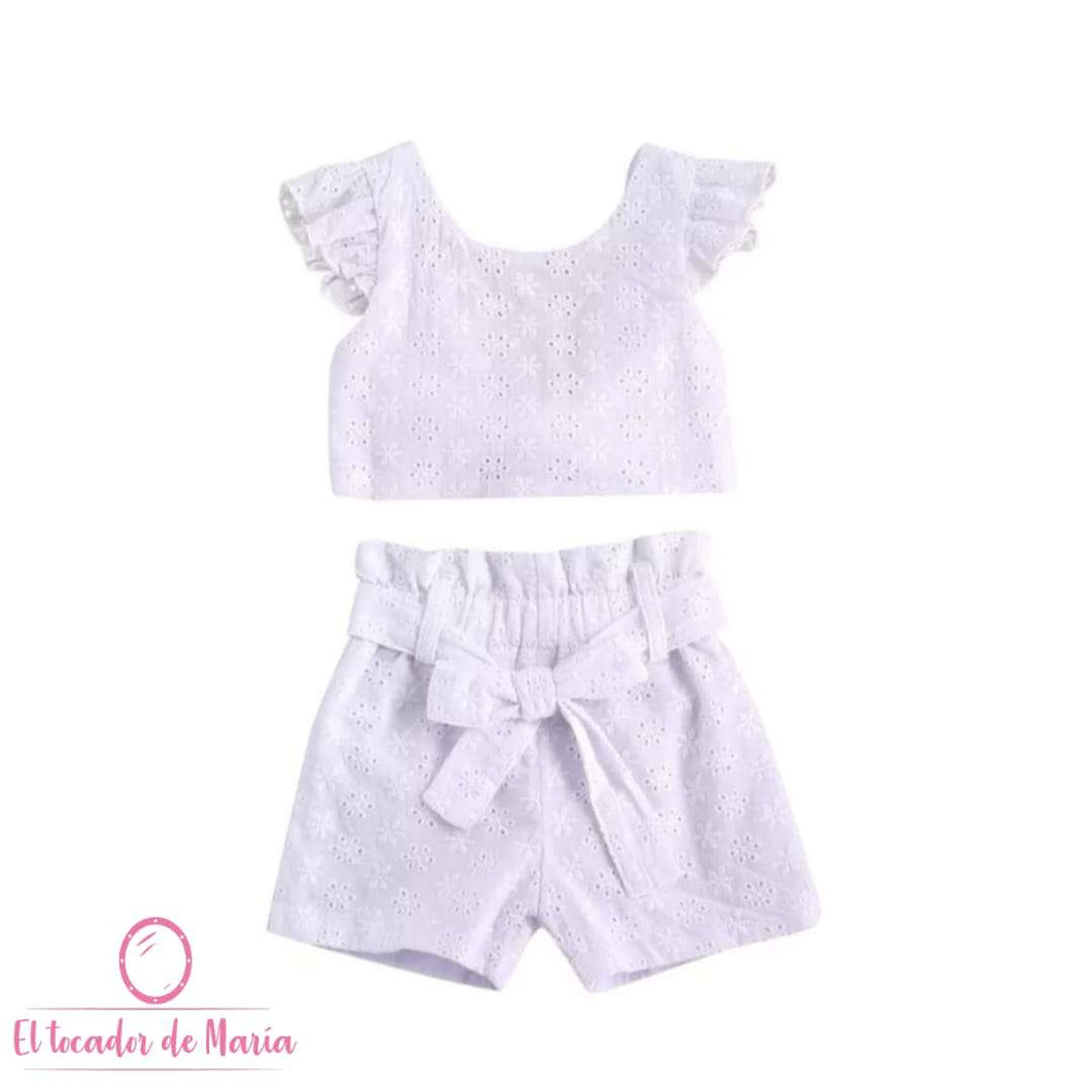 Conjunto Blanco Escote Espalda