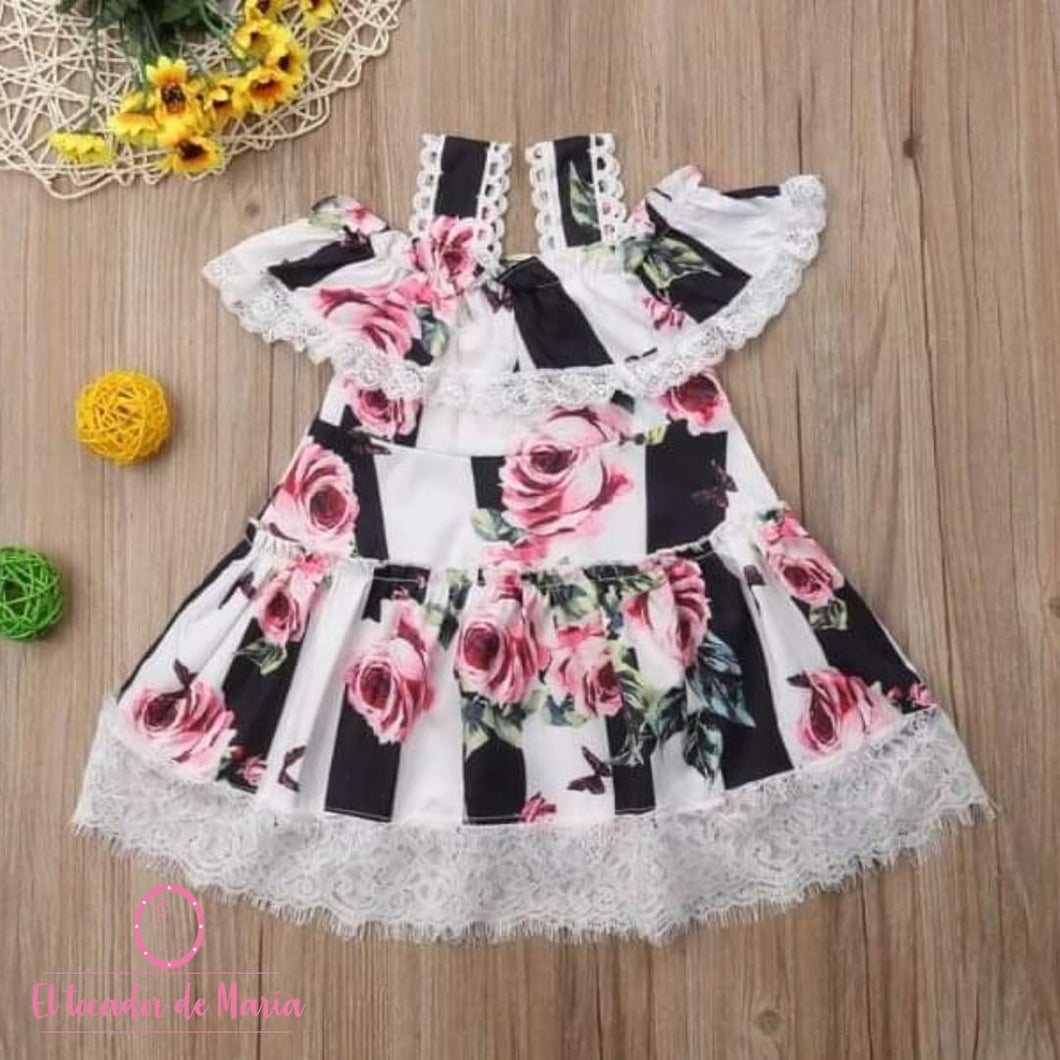 Vestido Rayas Flores