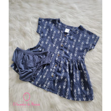 Cargar imagen en el visor de la galería, Vestido Azul con Detalles Blancos

