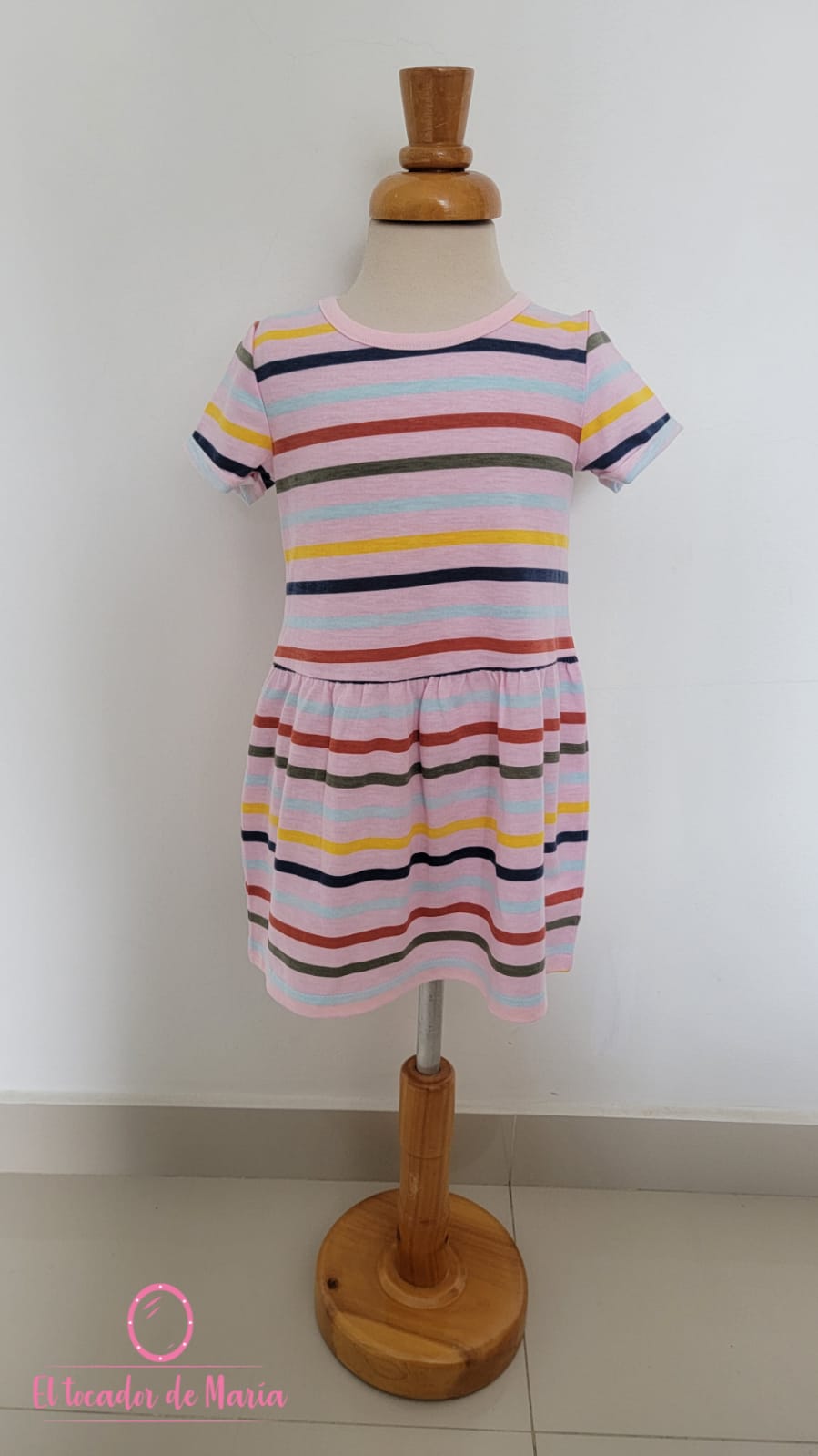 Vestido Rosado Rayas