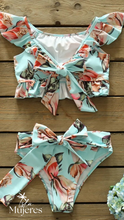 Cargar imagen en el visor de la galería, Vestido de Baño Azul con Flores
